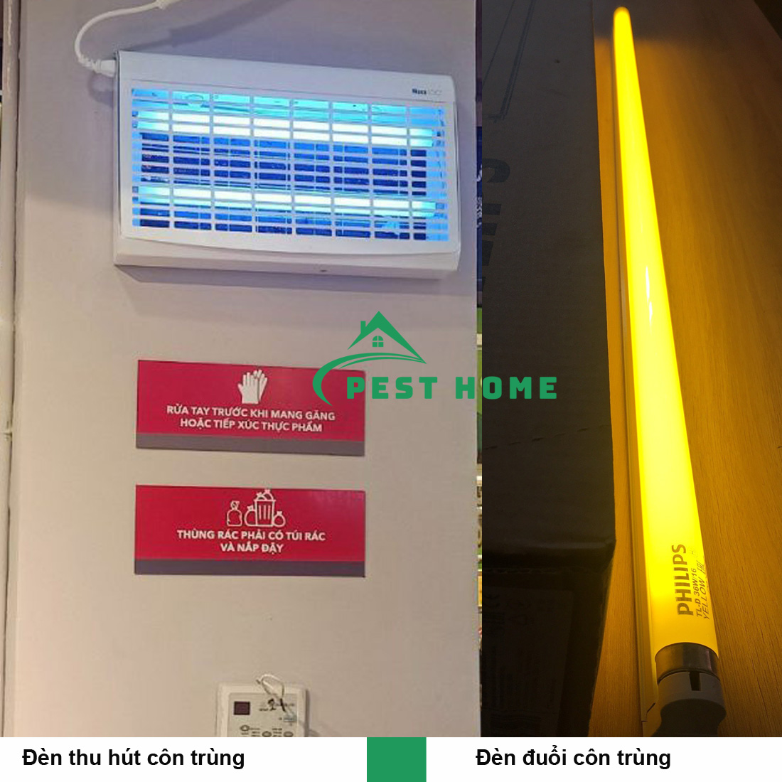 So sánh sự khác nhau bóng đèn đuổi côn trùng và thu hút côn trùng