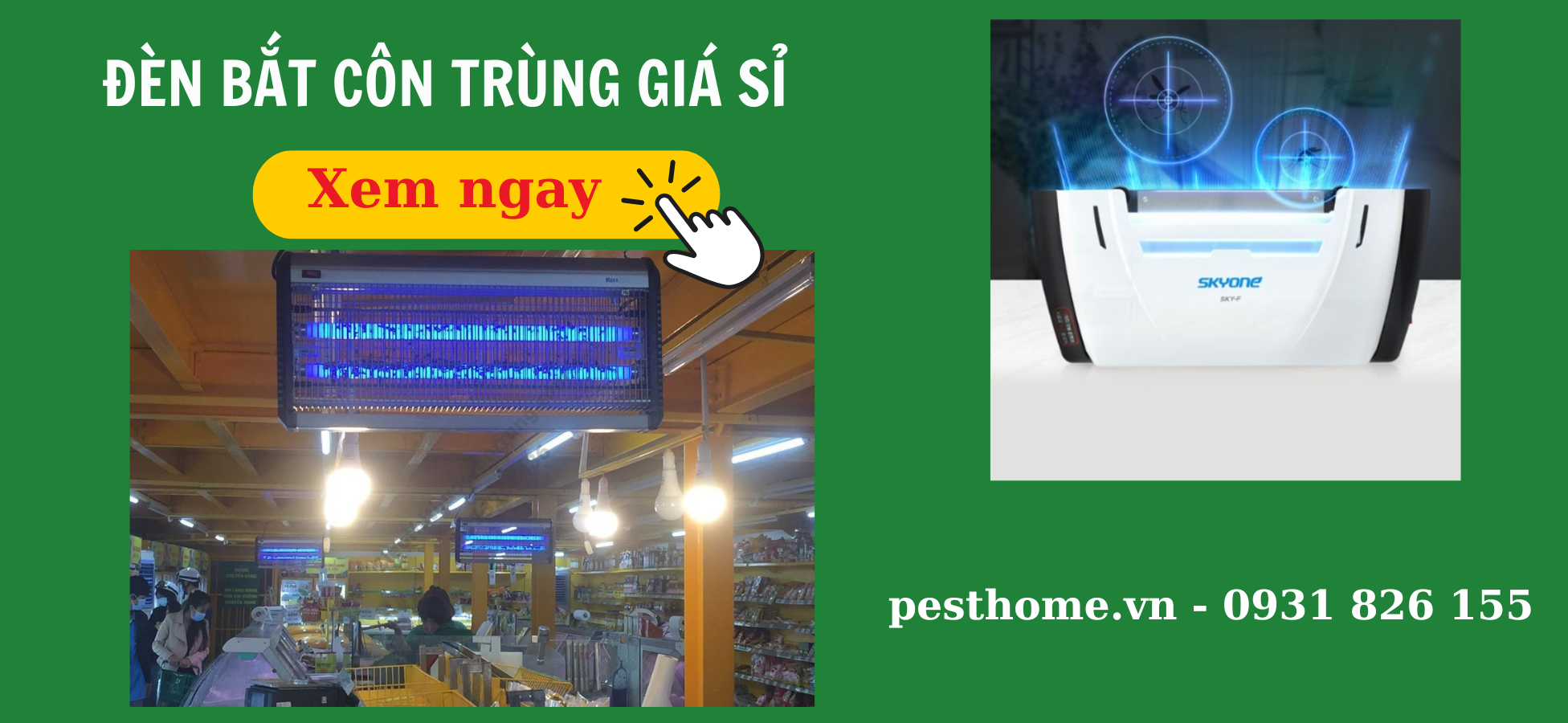 Baner đèn bắt côn trùng giá sỉ