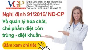 Nghị định 91 về quản lý hóa chất và chế phẩm diệt côn trùng, diệt khuẩn