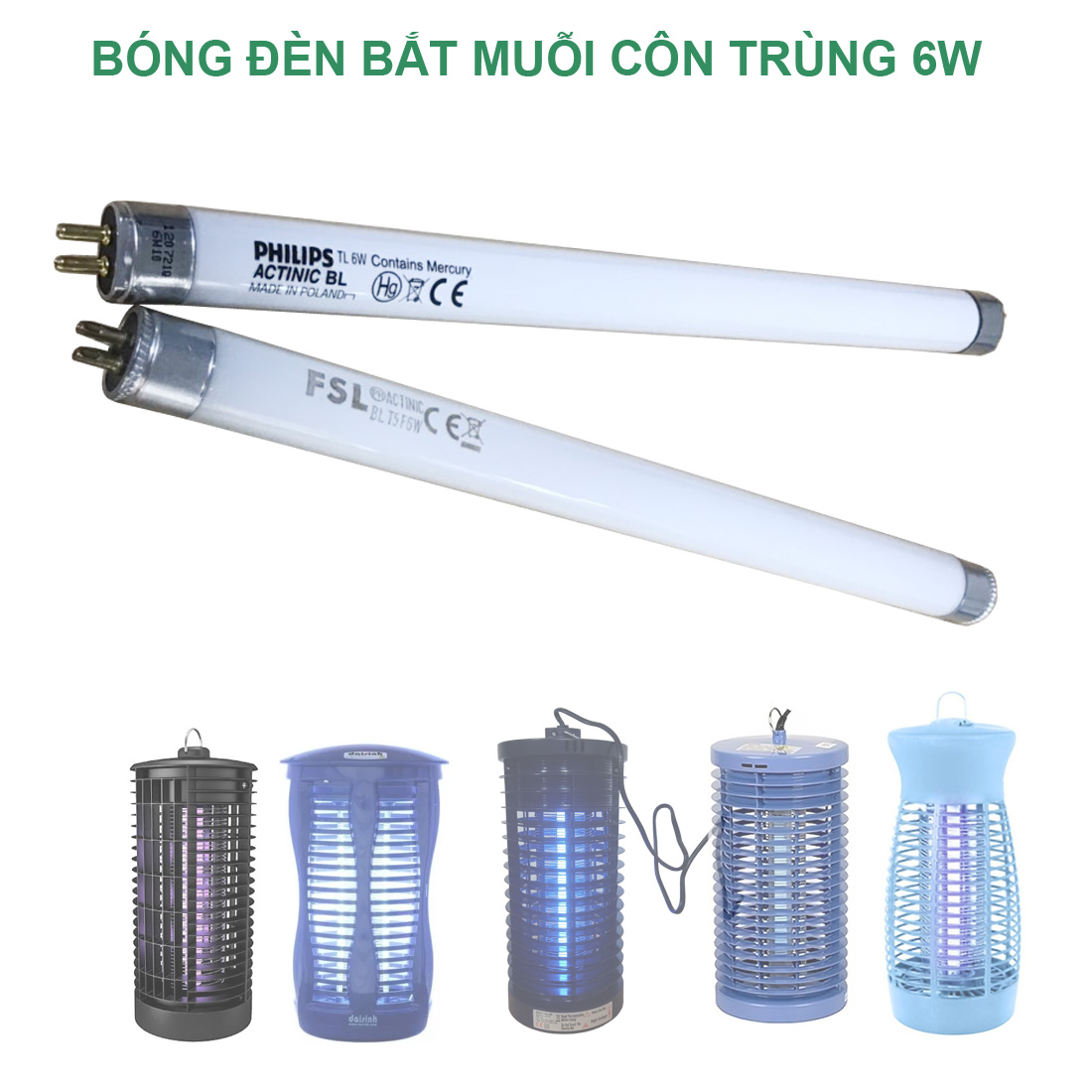 Bóng đèn bẫy côn trùng 6W