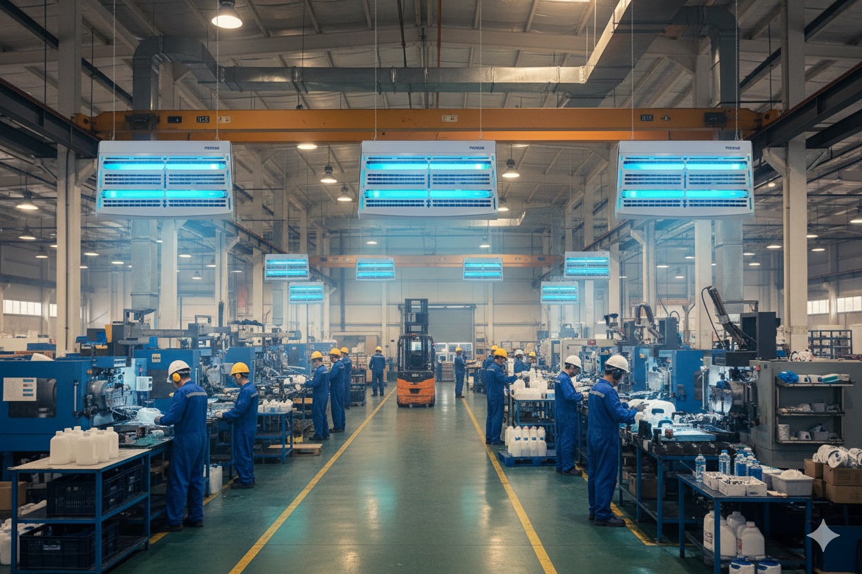 Đèn diệt côn trùng cho xưởng sản xuất plastic dạng tấm keo