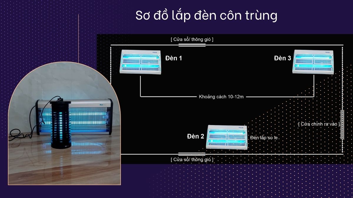 Cách lắp đèn diệt côn trùng đúng cách